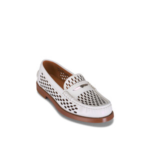 【関税＆送料込み】Tod'S White Calf Leather Mocassins TOD'S Textured-leather loafers | NET-A-PORTER