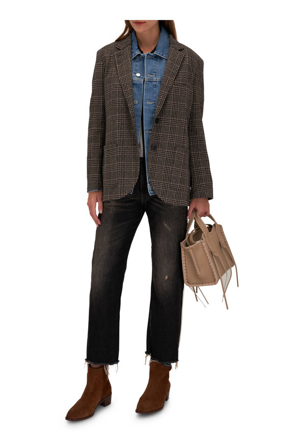 Harris Wharf - Travel Black & Beige Prince of Wales Plaid Blazer 