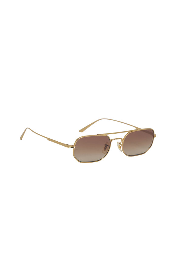 Oliver Peoples Khaite 1989C Sun Gold & Dark Brown Sunglasses