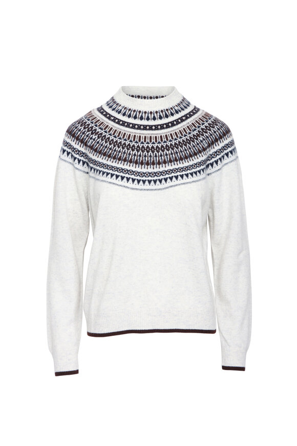 Jumper 1234 Fairisle Crystal & Hickory Crewneck Sweater