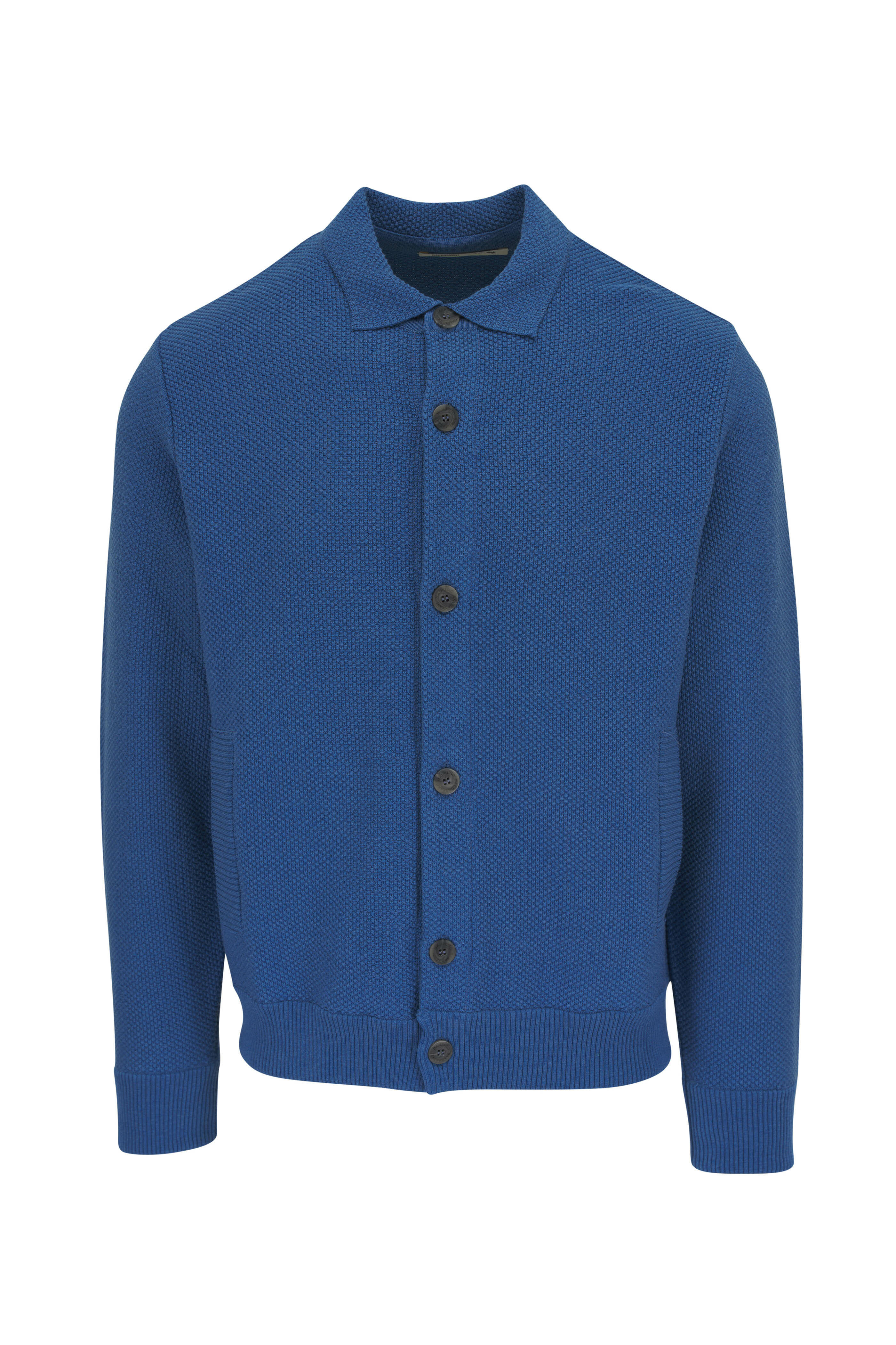 Maurizio Baldassari - Blue Pave Stitch Silk & Cotton Cardigan