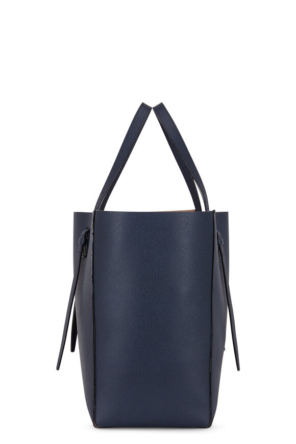 Valextra - Navy Blue Soft Leather Large Carryall Tote