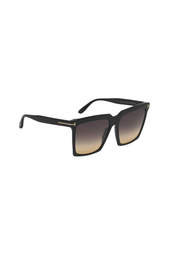 Tom Ford Eyewear Sabrina Black & Brown Square Frame Sunglasses