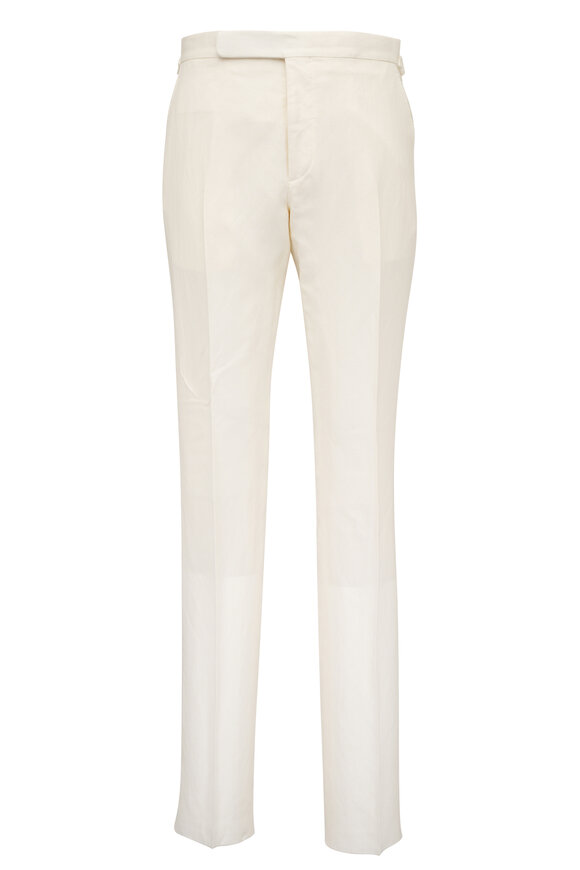 Ralph Lauren Purple Label Cream Silk & Linen Dress Pant - view 1