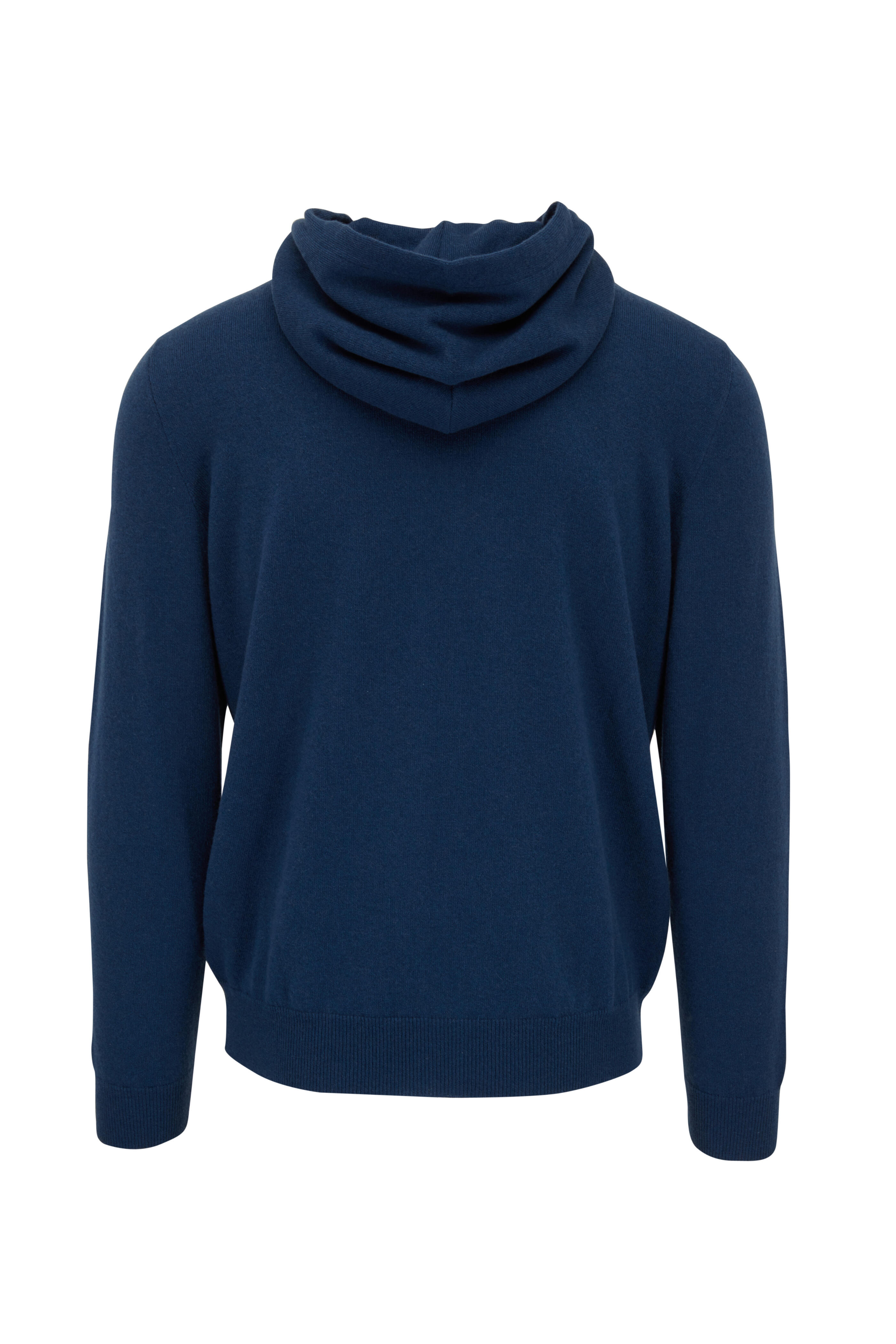 Kiton - Solid Blue Blouson Cashmere Hoodie | Mitchell Stores