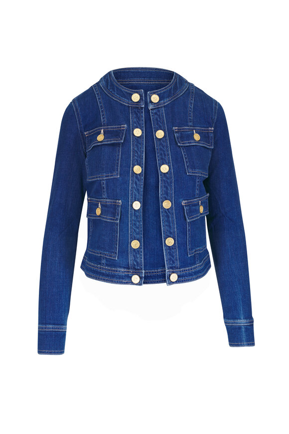 L'Agence - Yari Denim Collarless Jacket