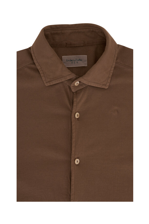 Tintoria Brown Cotton Sport Shirt 