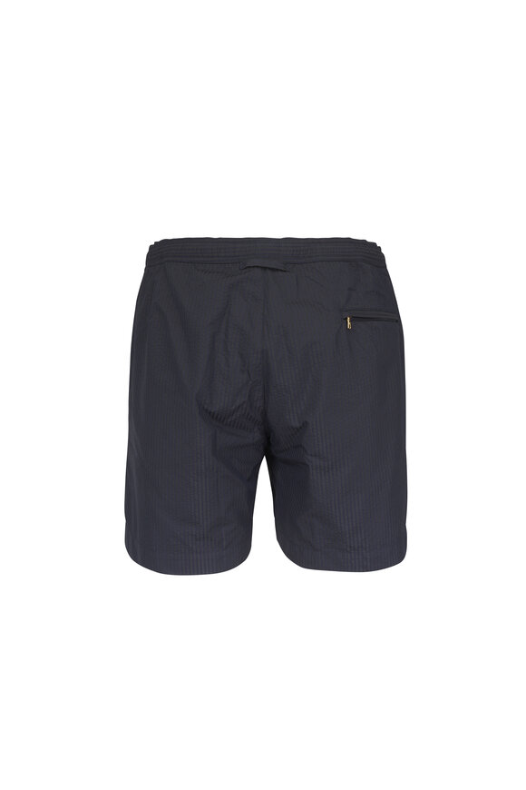 Orlebar Brown Night Iris Bulldog Drawcord Seesucker Swim Shorts - view 2