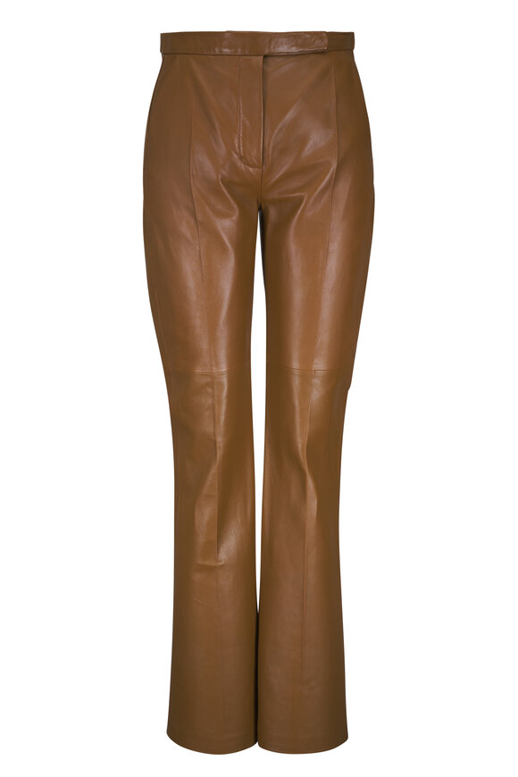 Dorothee Schumacher Sleek Statement Saffron Leather Flare Pant - view 1