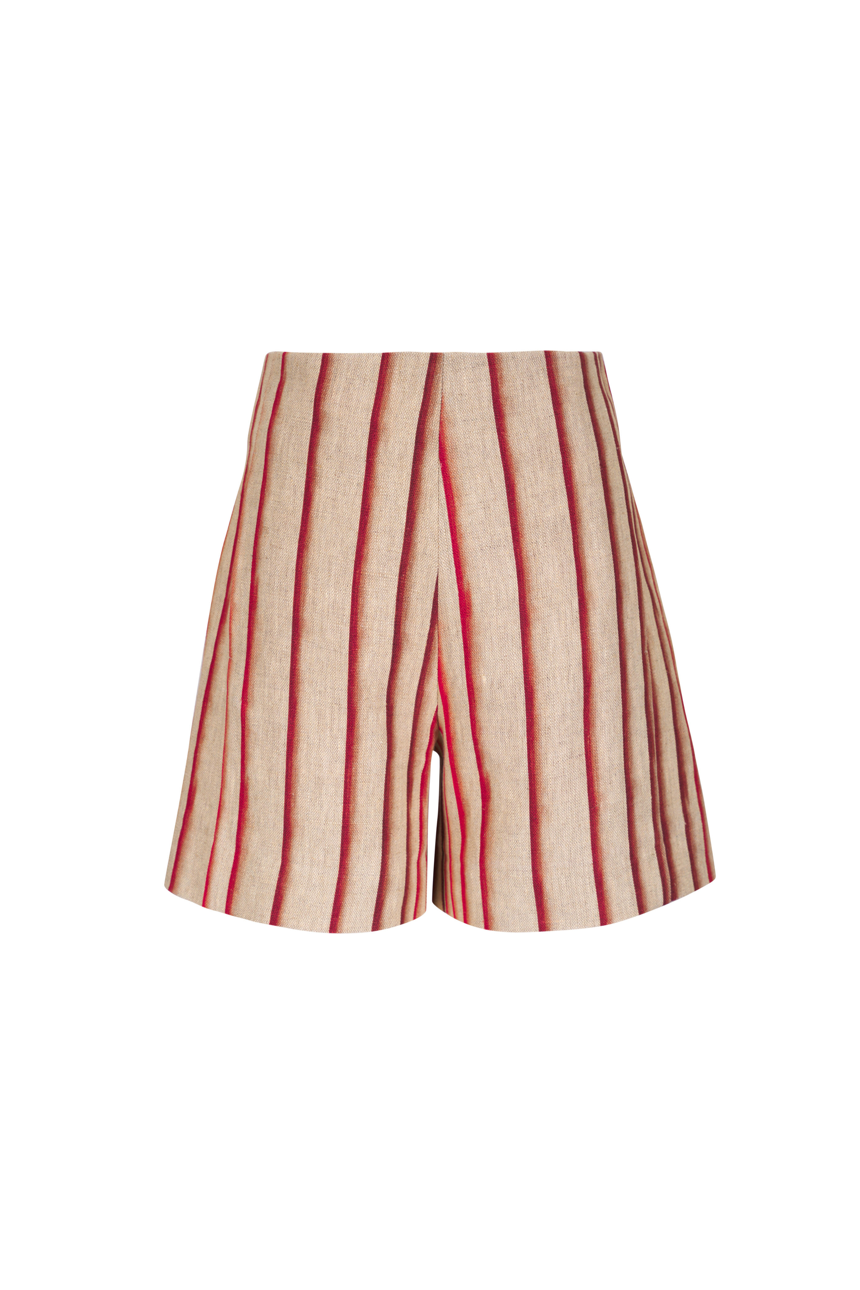 Odeeh - Auburn Degradé Stripe Linen Shorts