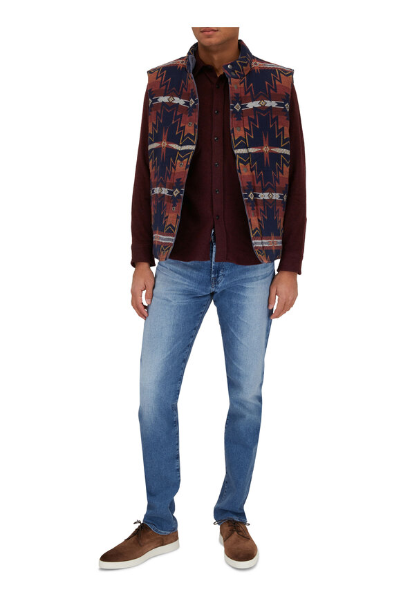 Faherty Brand - Doug Good Feather & Blue Reversible Puffer Vest