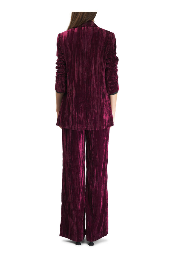 L'Agence - Livvy Dark Port Velvet Straight Leg Pant