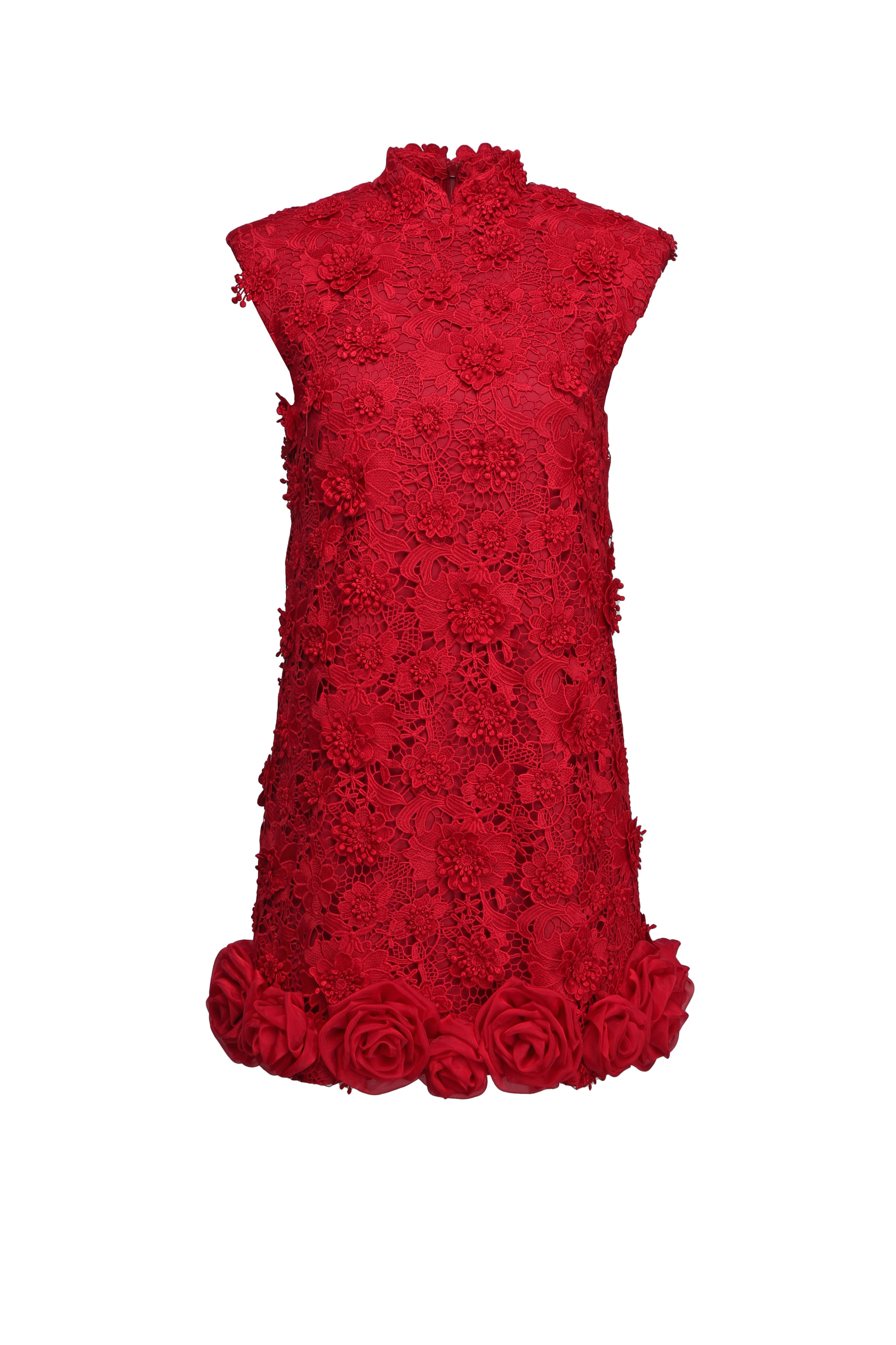 Leo Lin - Lingyu Garnet Lace Mini Dress