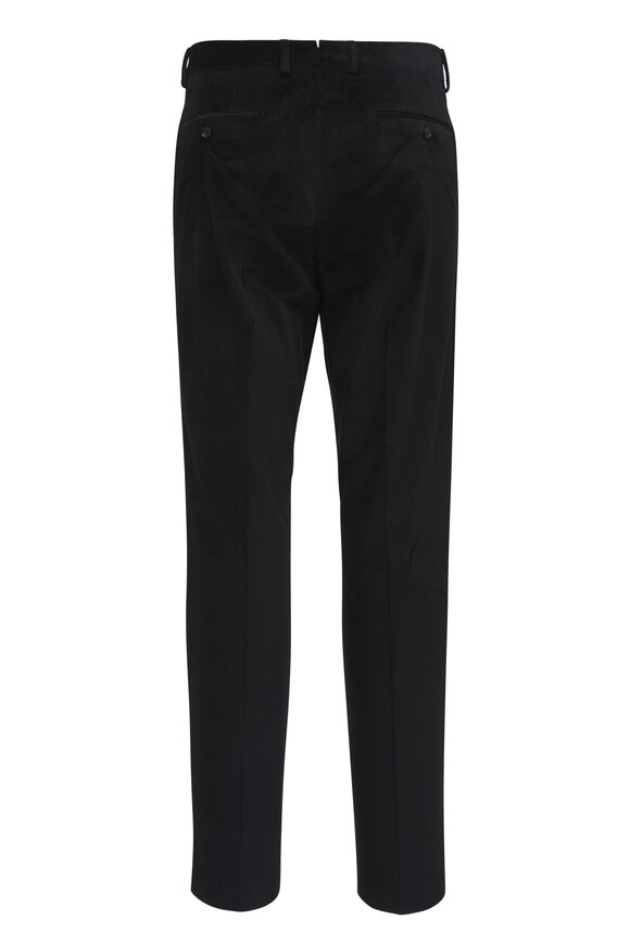 Maurizio Baldassari Black Flat Front Stretch Corduroy Pant - view 2