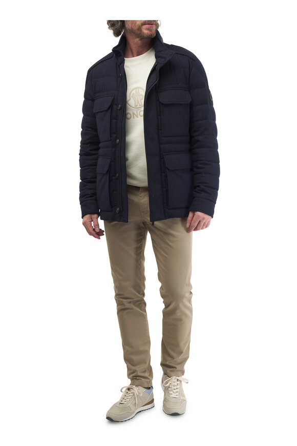 Moncler - Munt Navy Cashmere Down Jacket