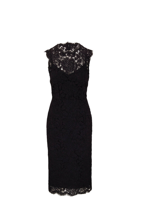 Dolce & Gabbana - Nero Black Lace Sleeveless Sheath Dress 