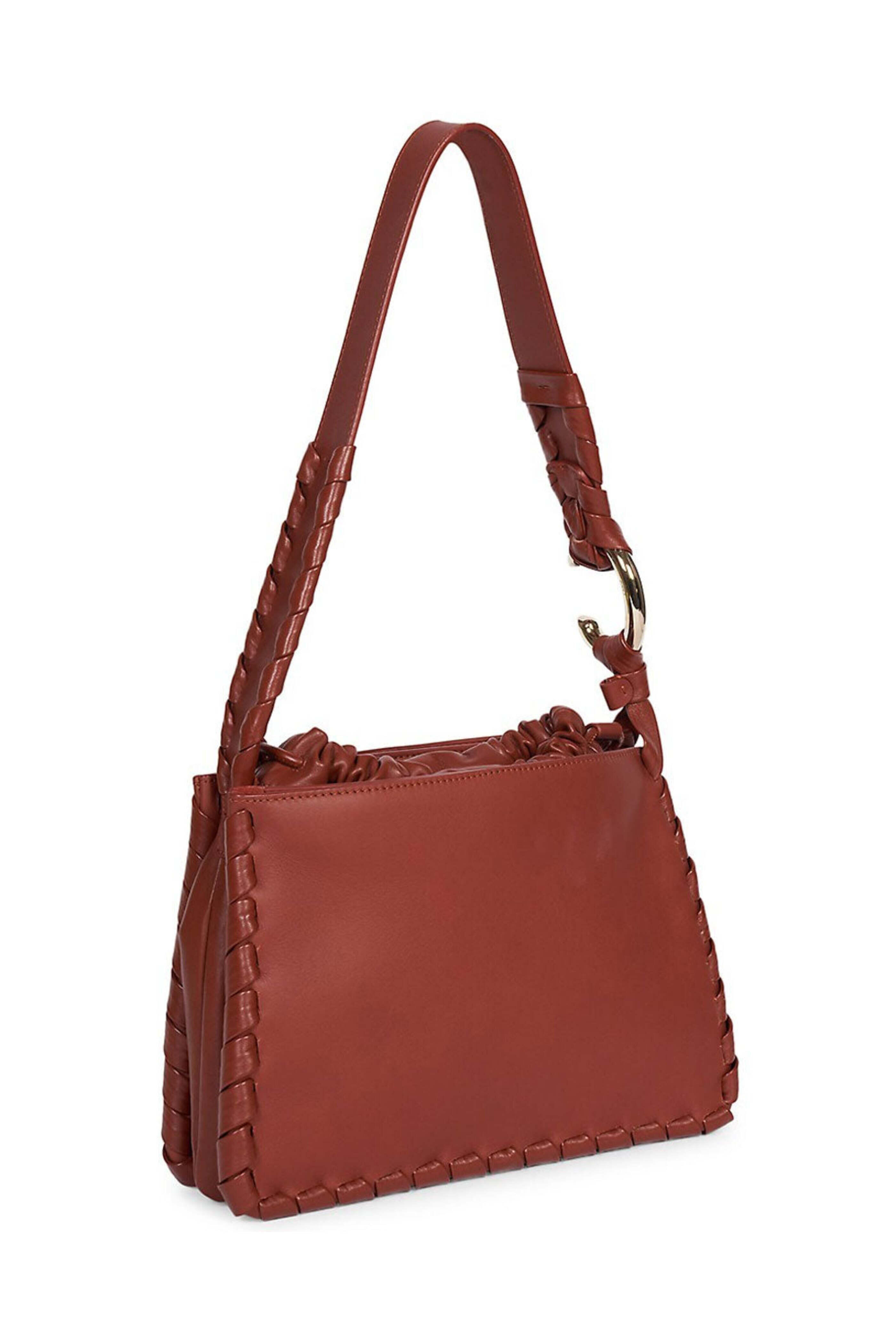 Chloé - Mate Drawstring Leather Shoulder Bag in Brown