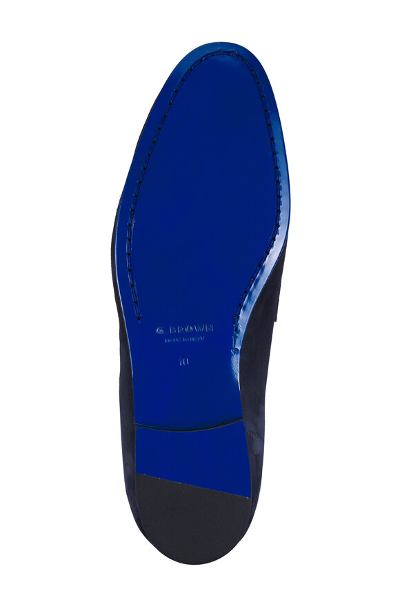 G Brown Turin 4020 Navy Blue Suede Loafer - view 5