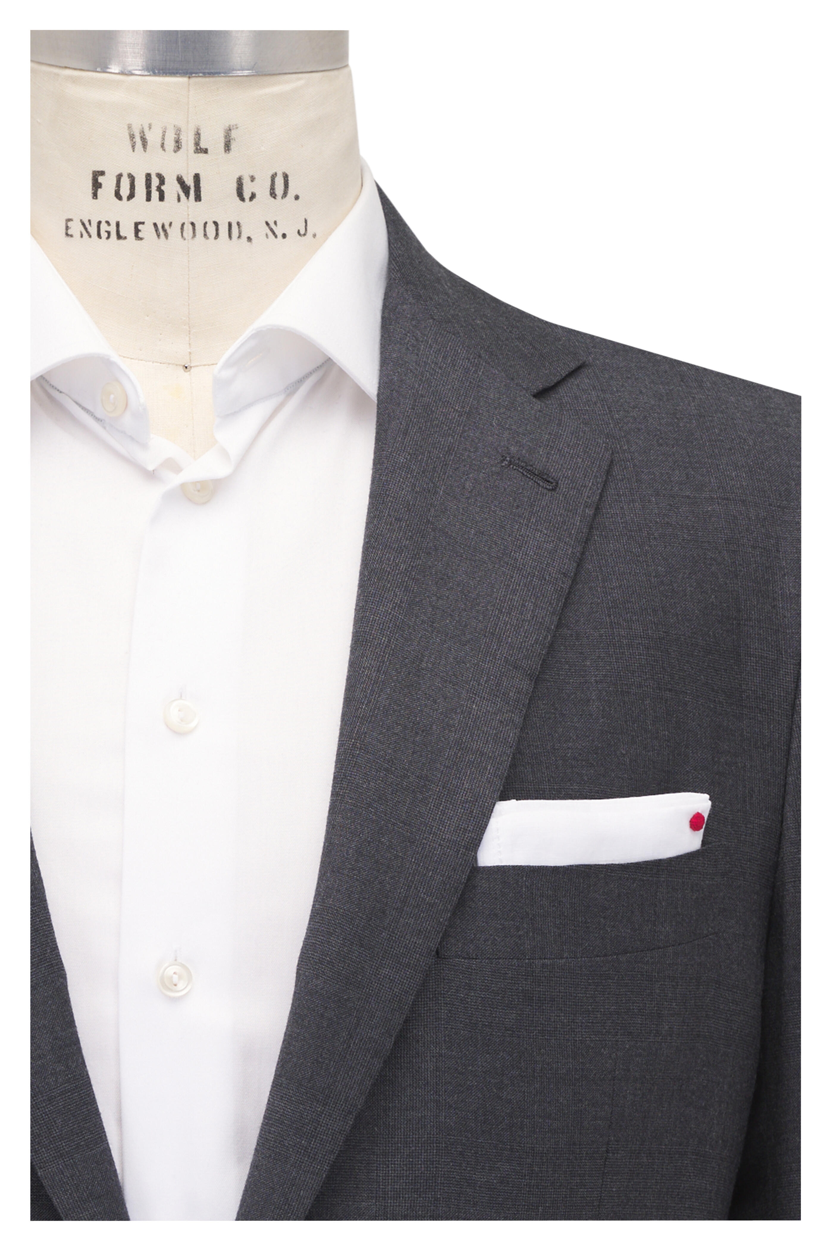 Kiton - Charcoal Gray Tonal Plaid Wool Suit