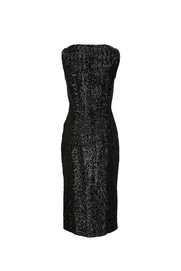 Michael Kors Collection - Black Sequin Midi Sheath Dress 