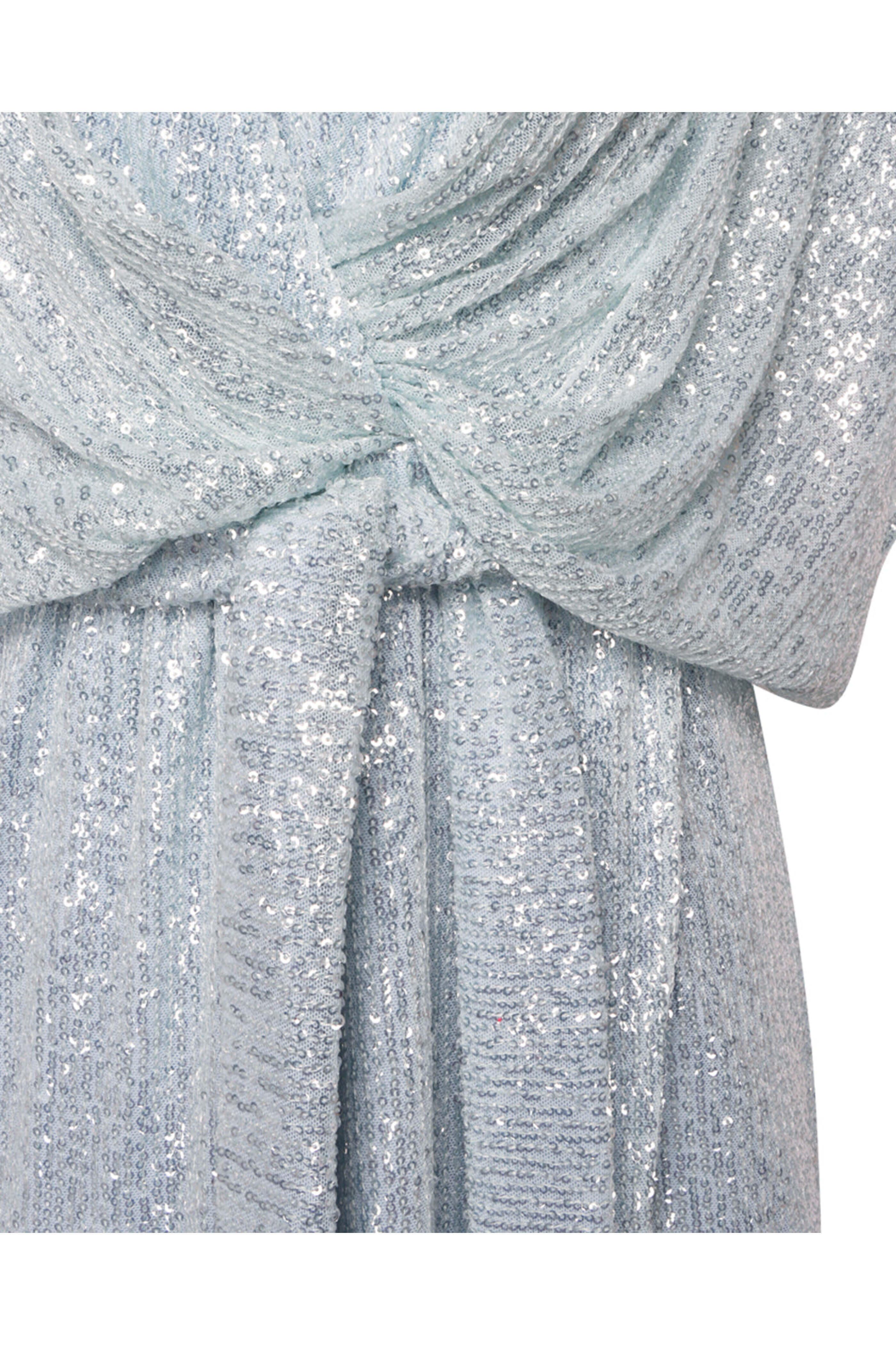 Kiton - Water Green Sequin Belted Maxi Dress