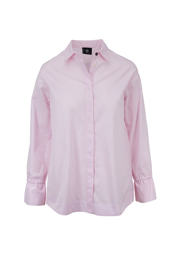 Bogner - Sophie Pink & White Striped Cotton Shirt