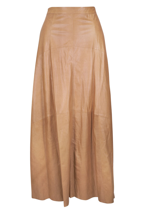 Valentino - Brown & Black VLogo Silk Skirt | Mitchell Stores