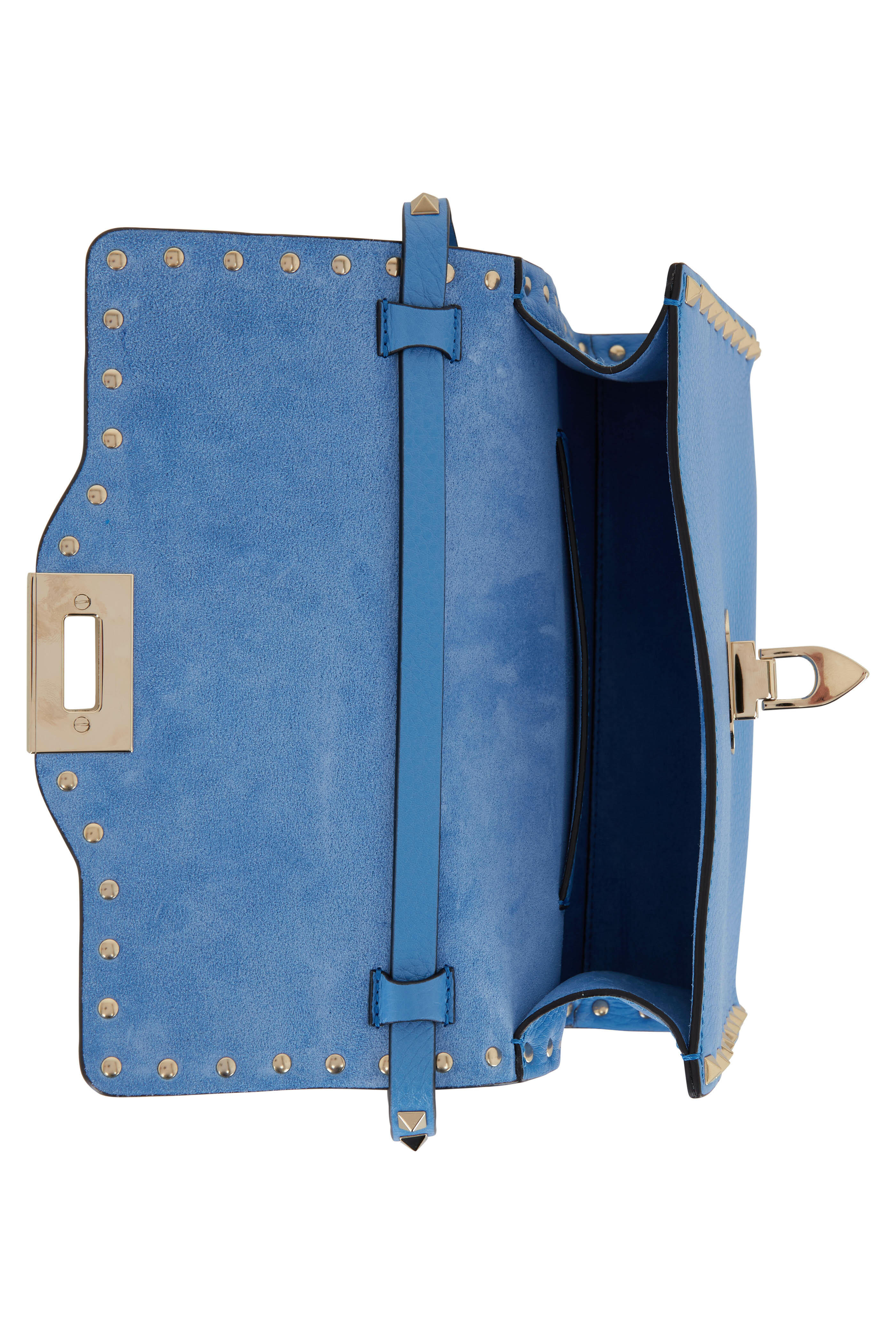 Rockstud Spike Small Hobo Bag - Valentino Garavani - Blue - Leather