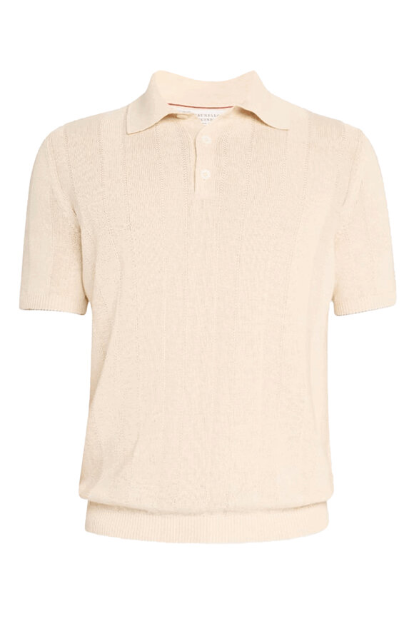 【関税＆送料込み】Brunello Cucinelli Ribbed T-Shirt Pocket Ribbed jersey T-shirt for Man in Off-White | Brunello Cucinelli
