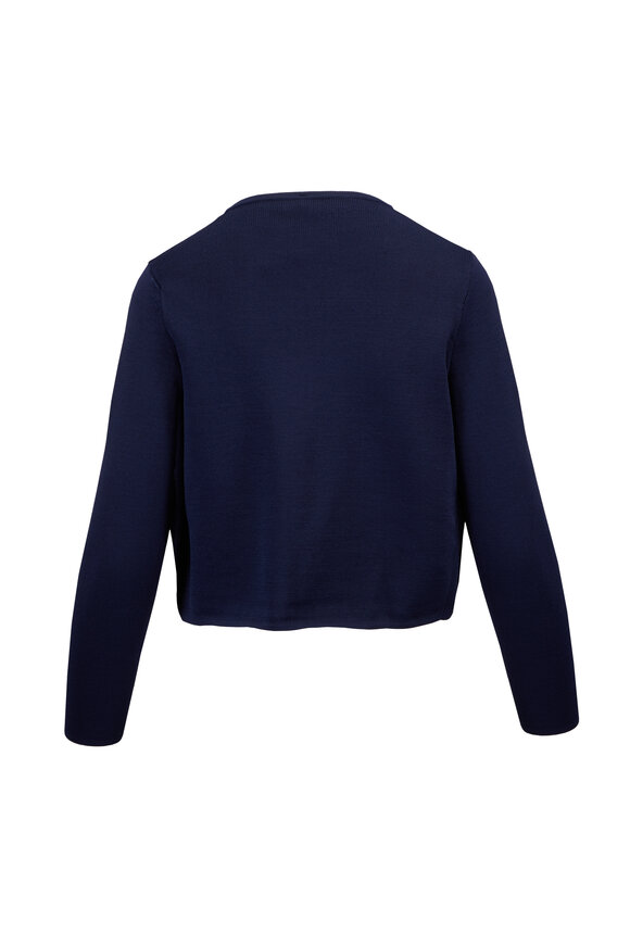 Edeline Lee Sylvia Navy Blue Knit Cardigan Jacket - view 2