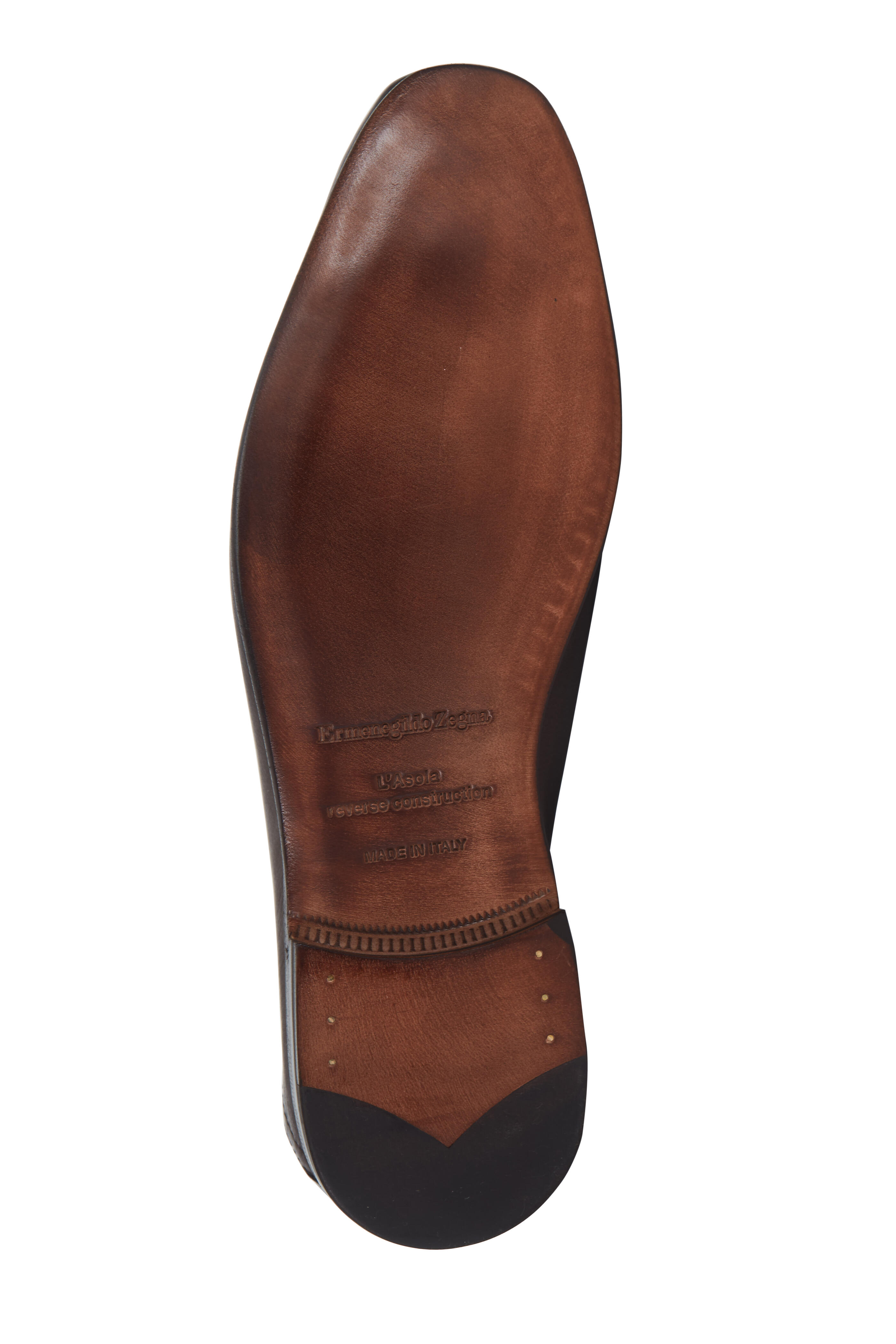 Zegna - L'Asola Medium Brown Leather Convertible Loafer