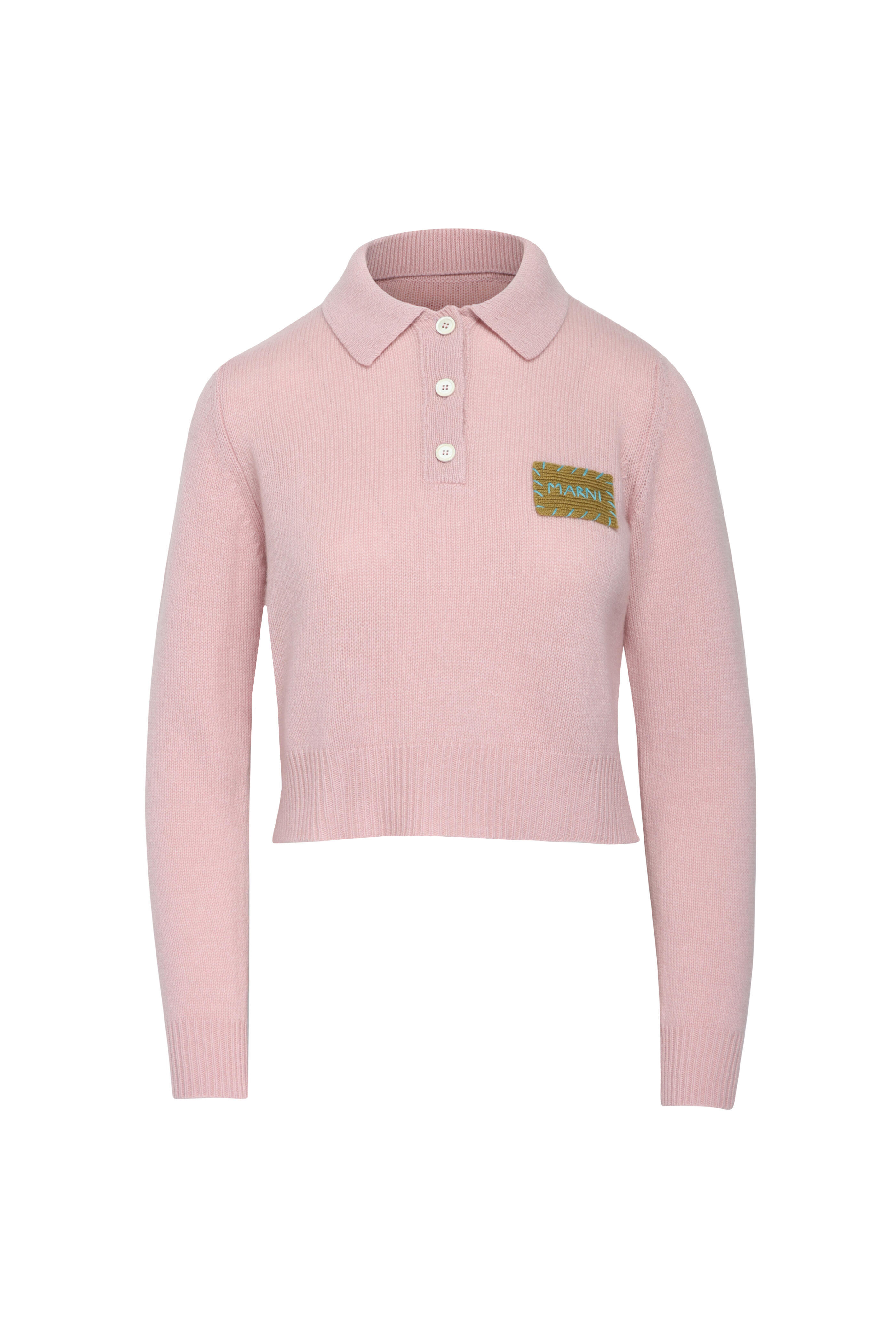 Marni - Bubblegum Pink Logo Knit Polo