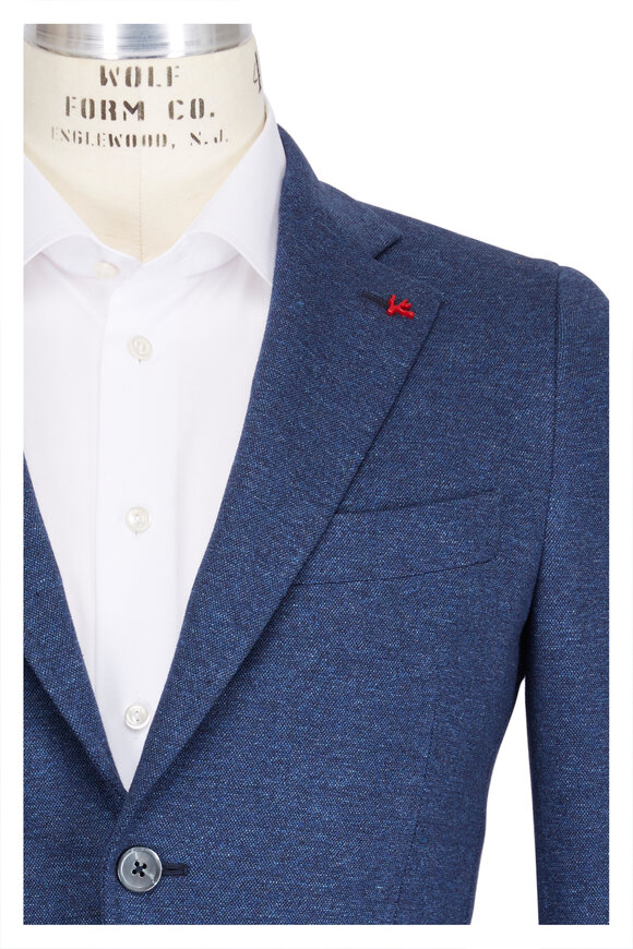 Isaia - Navy Cotton Jersey Sportcoat