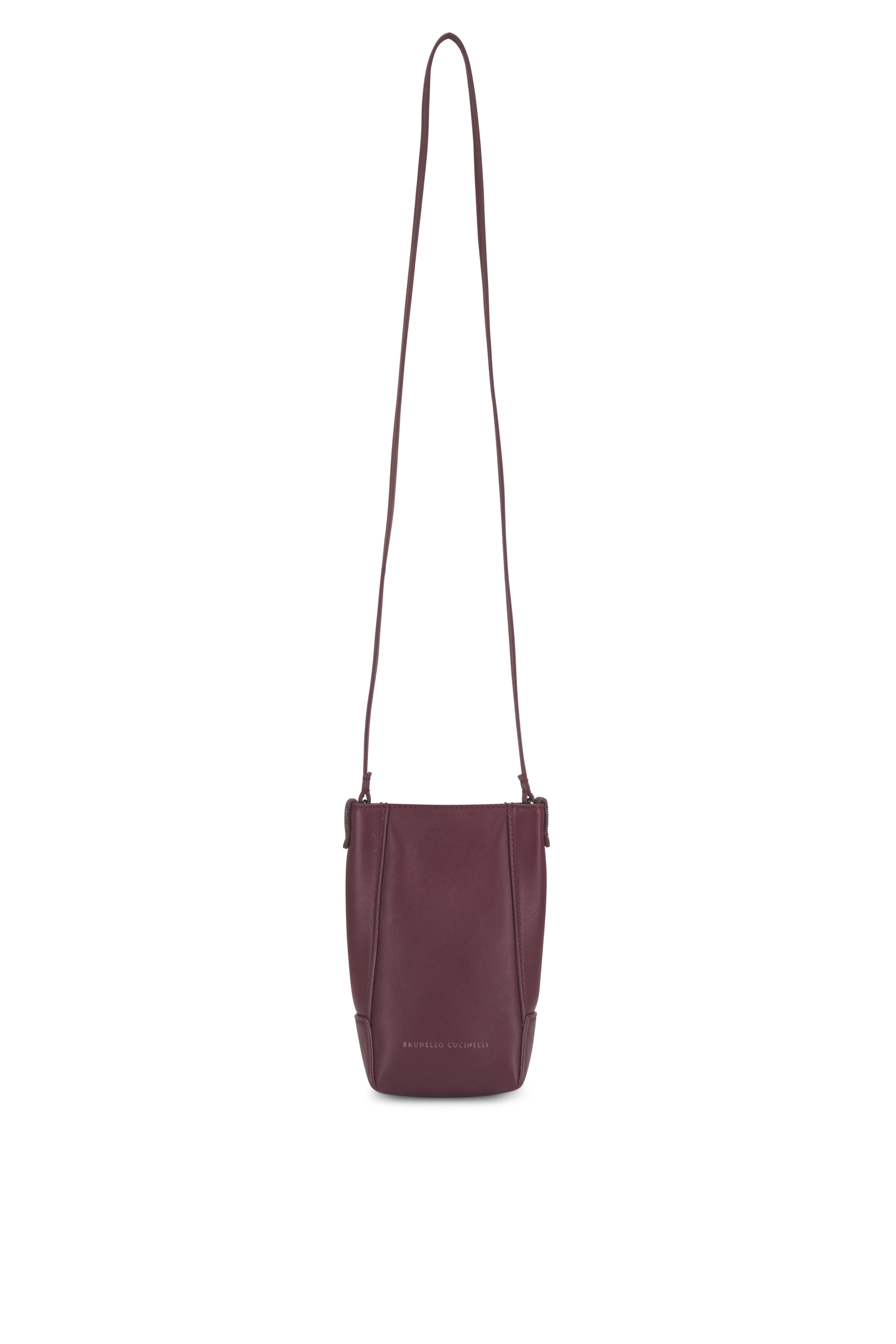 Brunello Cucinelli - Duo Ruby Leather Phone Case Holder - view 1