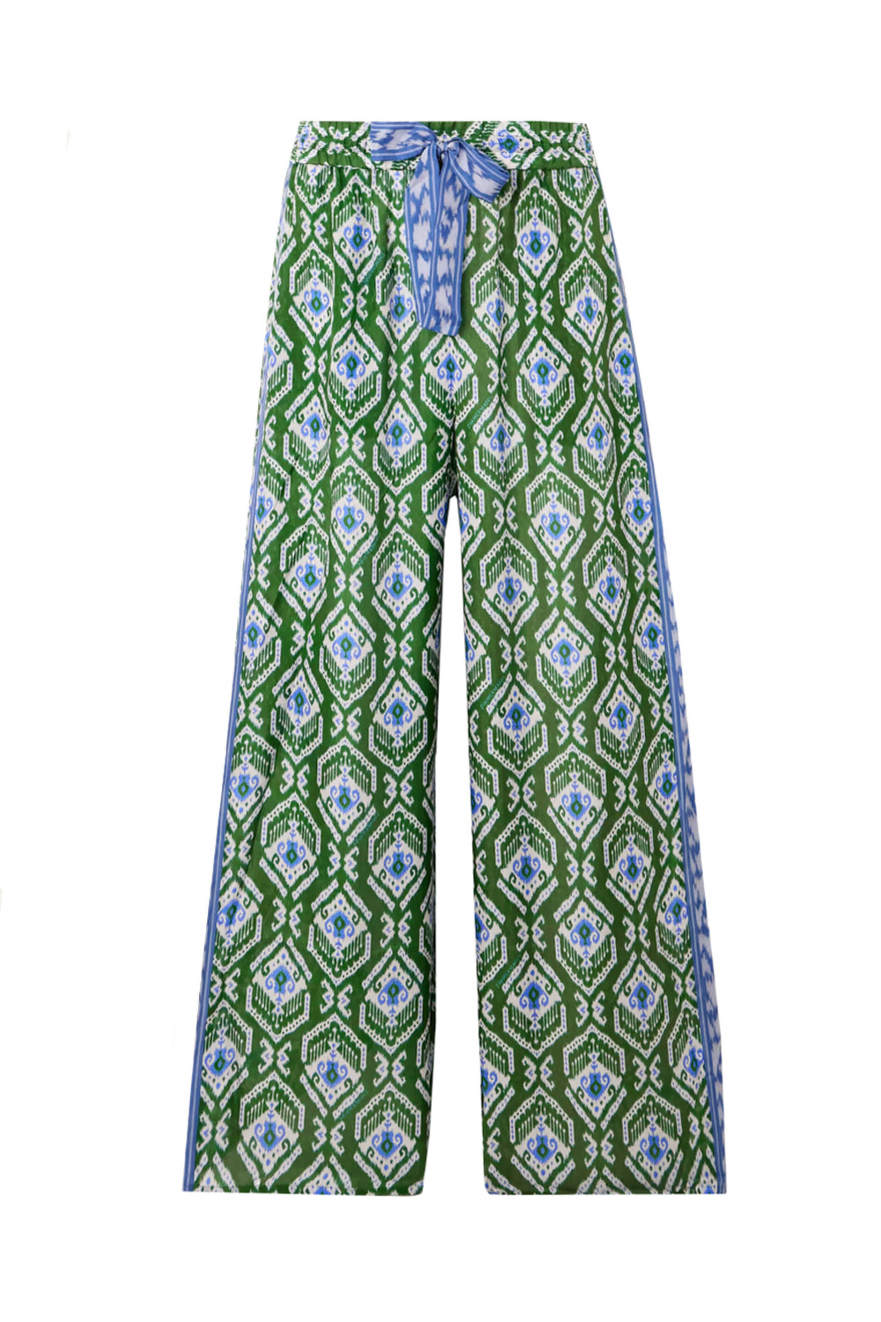 ZIMMERMANN Wylie Relaxed Pant ワイリー リラックスパンツ Zimmermann - Blue and Green Wylie Relaxed Pant | Mitchell Stores