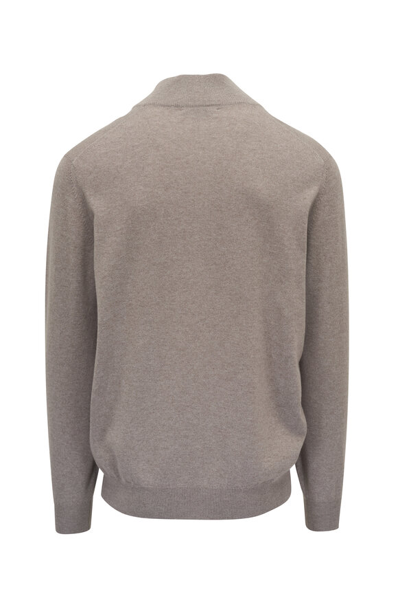 Brunello Cucinelli - Light Brown Cashmere Quarter Zip Pullover