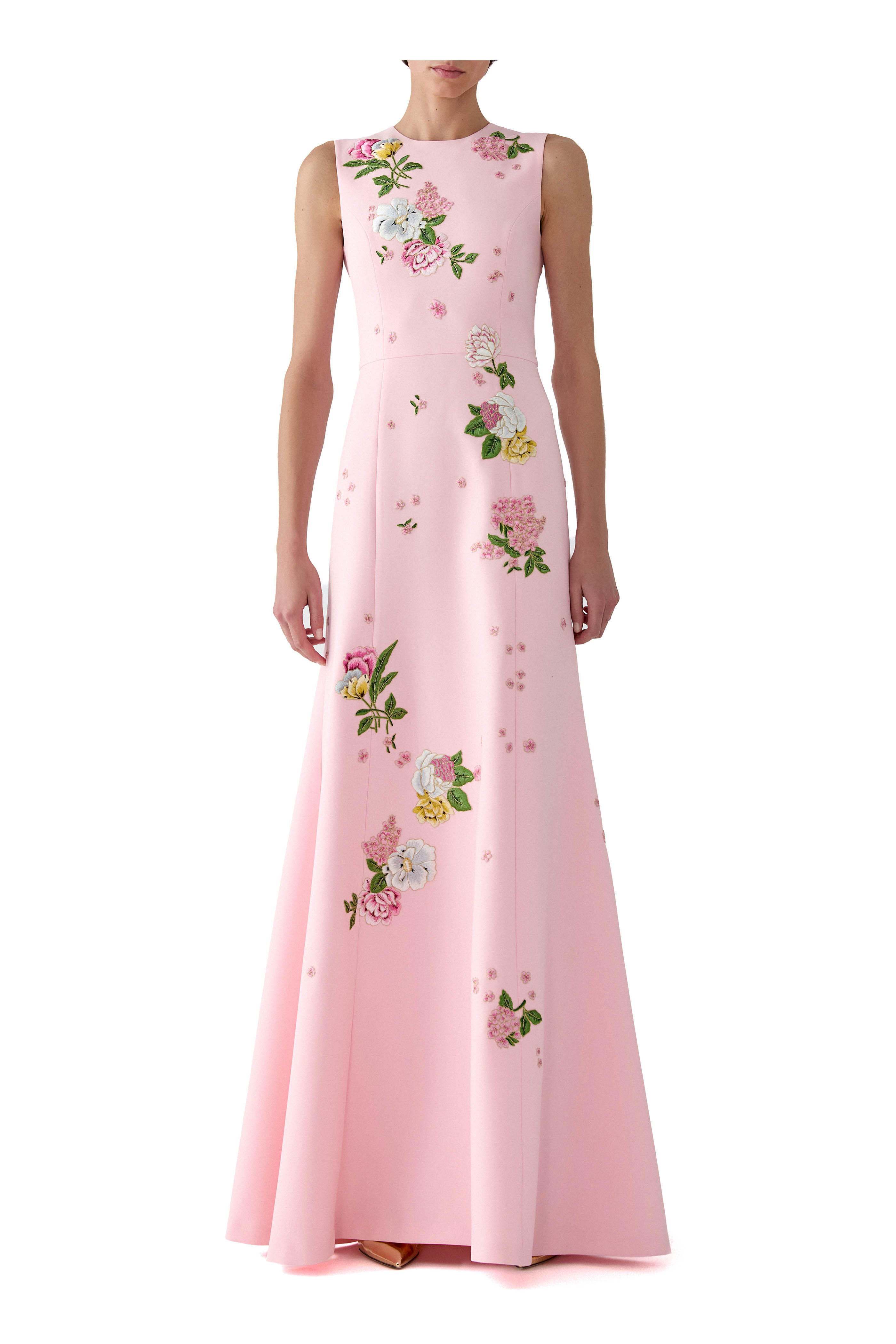 Carolina Herrera - Blush Floral Embroidered Gown - view 2