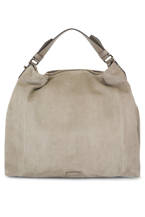 Jimmy Choo - Ana Taupe Suede Hobo Bag