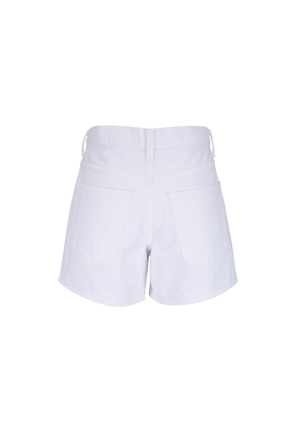 Agolde Leith Marshmallow Denim Shorts - view 3