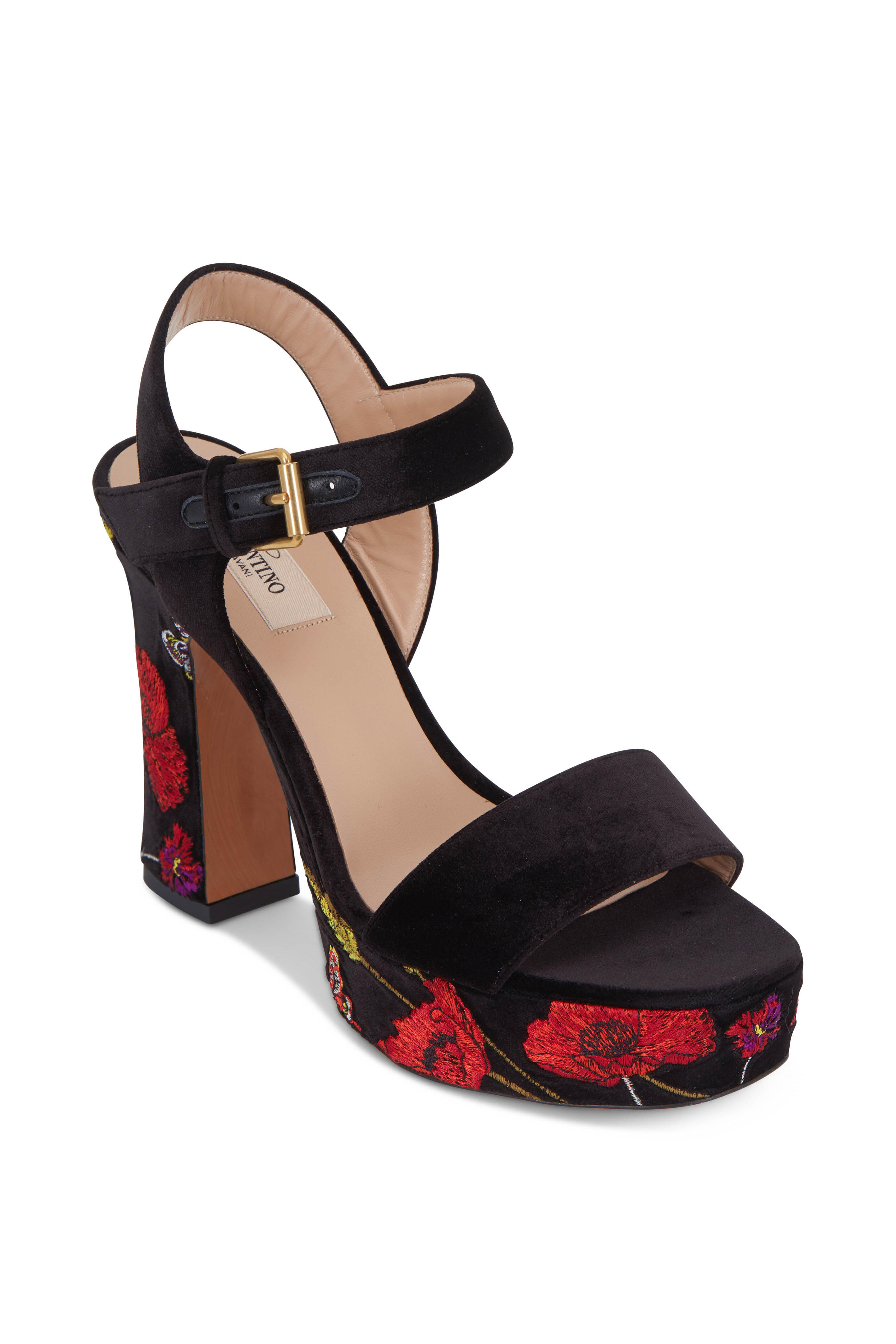 Embroidered sales platform sandals