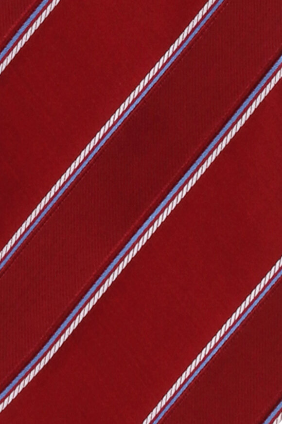 Kiton Red Stripe Silk Necktie - view 2