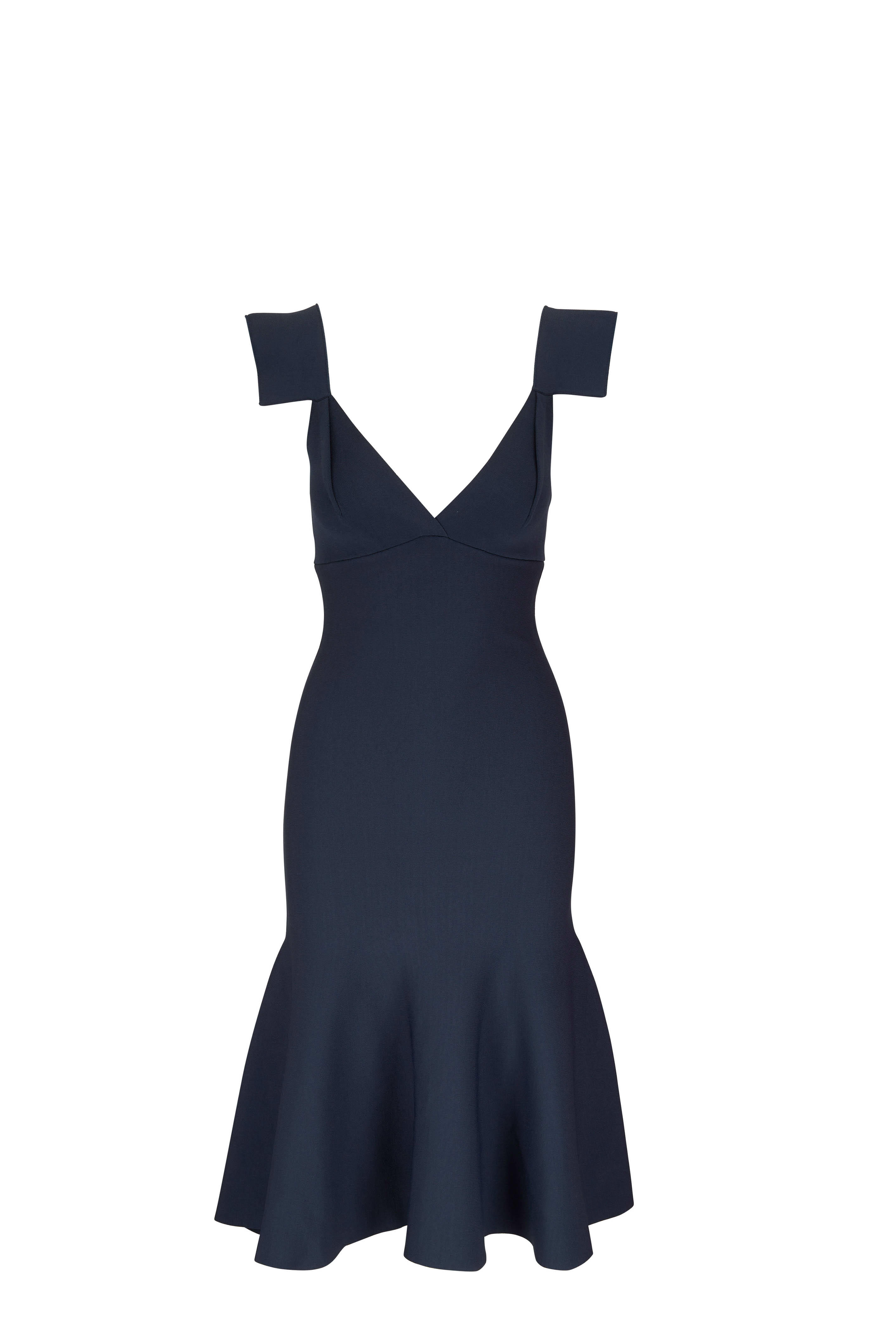 Roland Mouret - Dark Green Knit Midi Dress | Mitchell Stores