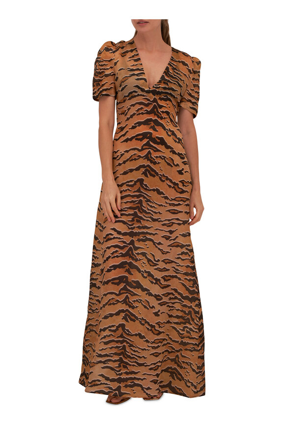 Zimmermann - Matchmaker Tan Tiger Print Maxi Dress 