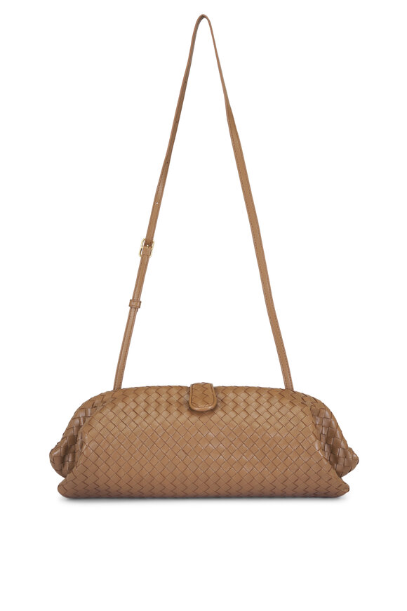 Bottega Veneta - Lauren 1979 Dark Caramel Woven Leather Clutch