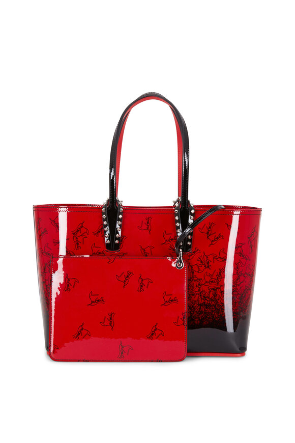【送料&関税込】Christian Louboutin Small cabata Shopping Ba Cabata small - Tote bag - Cotton and spikes - Black