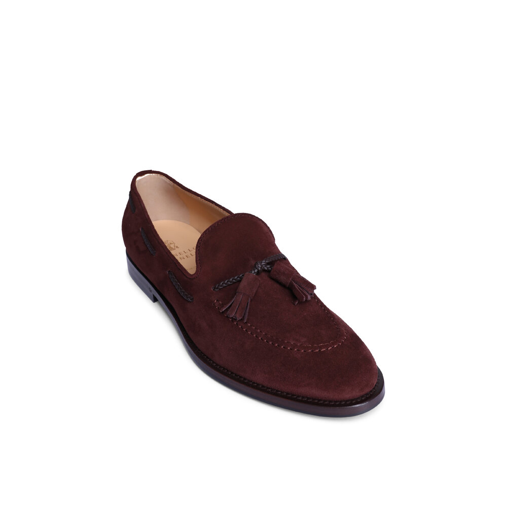 Brunello Cucinelli - Brown Suede Tassel Loafer | Mitchell Stores display picture 1