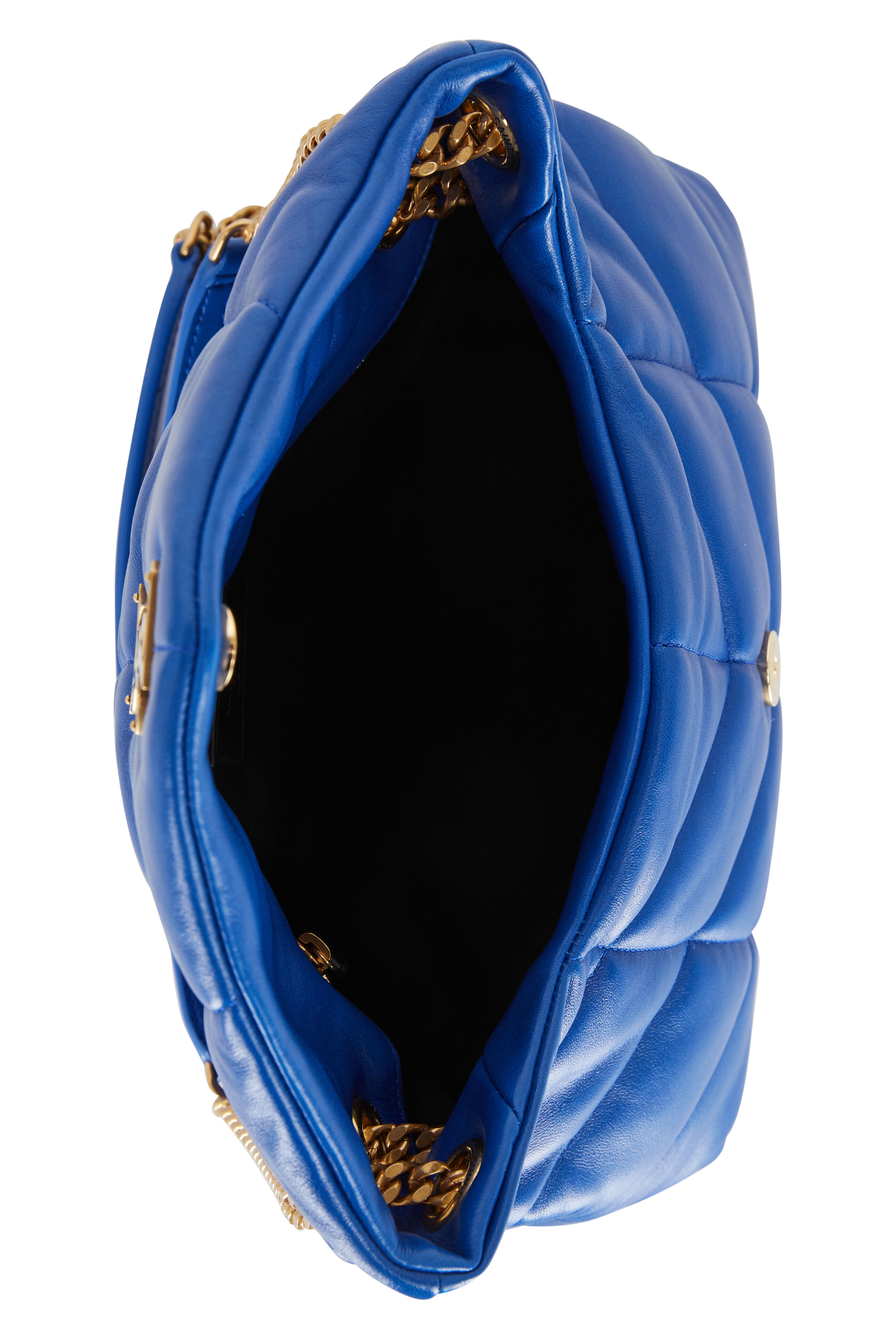 Blue Loulou small quilted leather shoulder bag, Saint Laurent