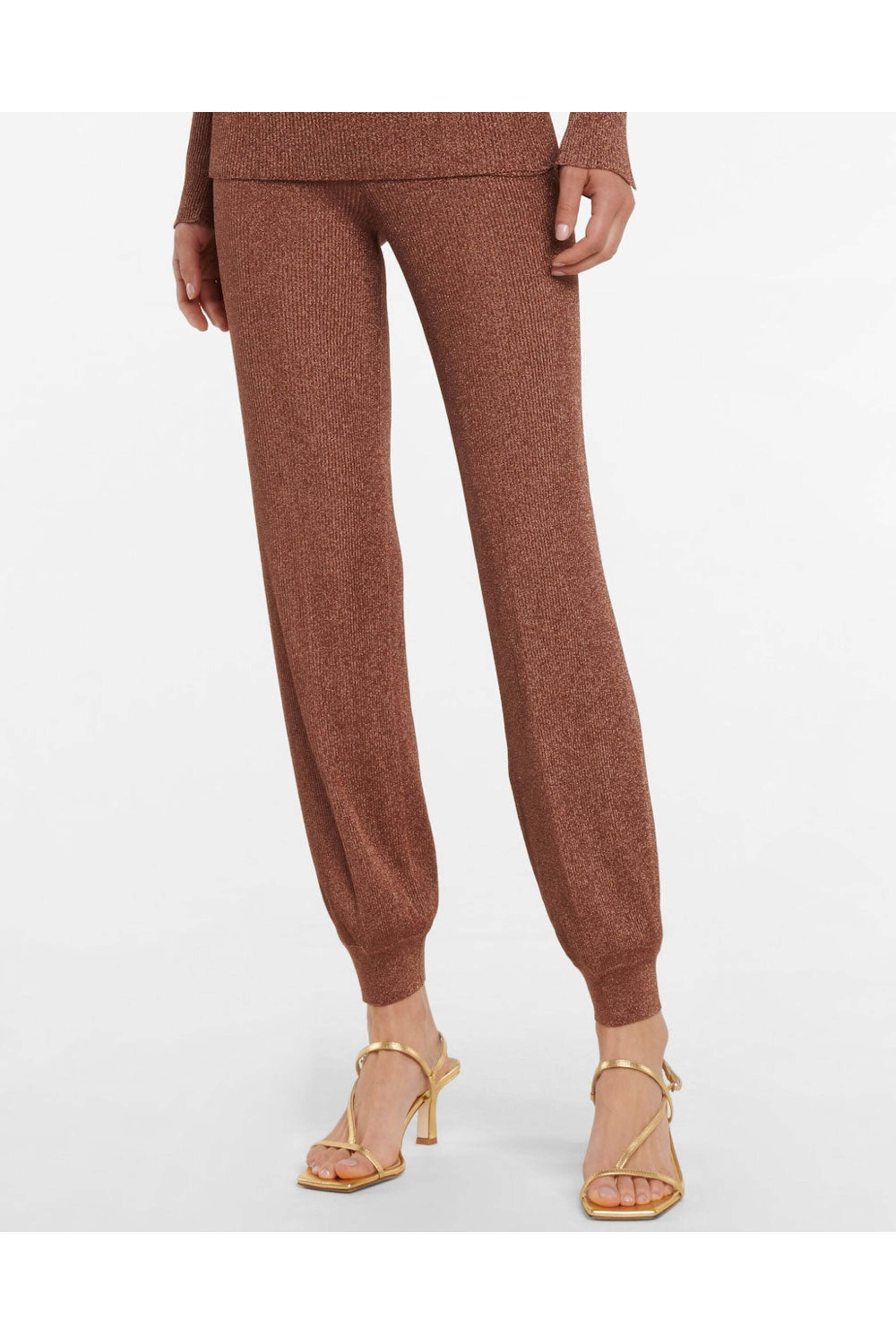 Missoni - Brown Metallic Knit Pants - view 2