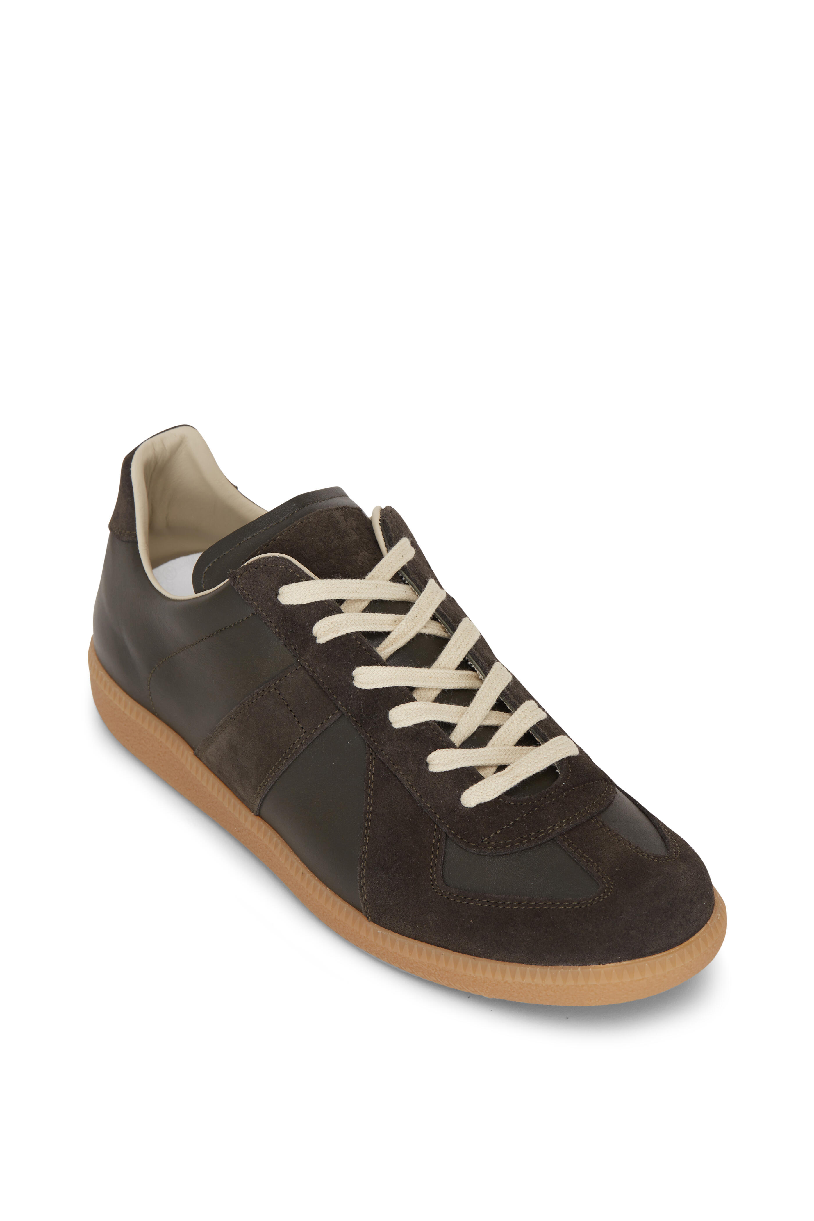 Maison Margiela - Replica Olive Suede & Leather Low Top Sneaker
