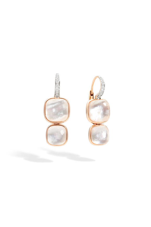 Pomellato Nudo Diamond Topaz & Mother Of Pearl Earrings